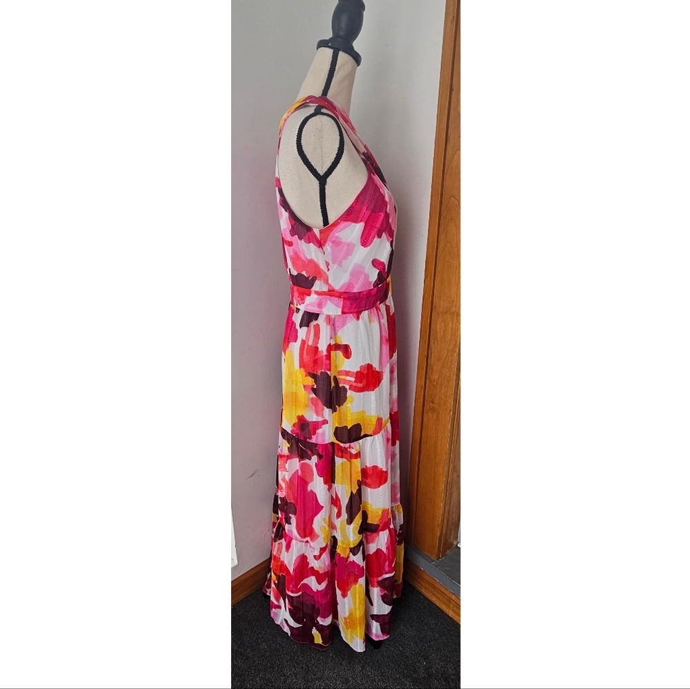 NWT Maggy London Criss-Cross Halter Tiered Maxi Dress, Size 10 - Picture 6 of 17